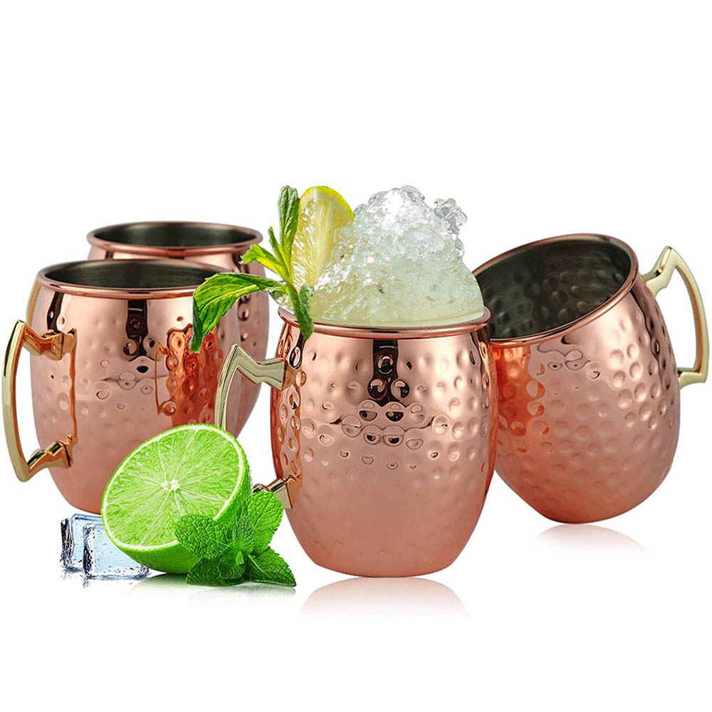 Mule Copper Mug - 2 قطعة 100% اليدوية 18 أوقية
