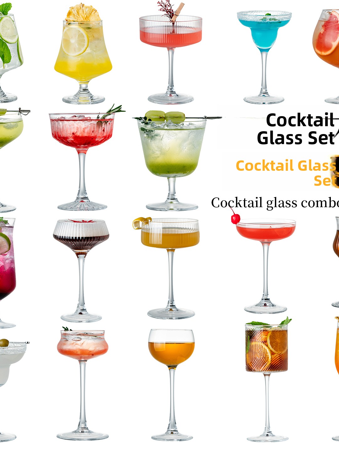 Highball Glass Set - طقم كوكتيل فاخر من الكريستال الزجاجي،