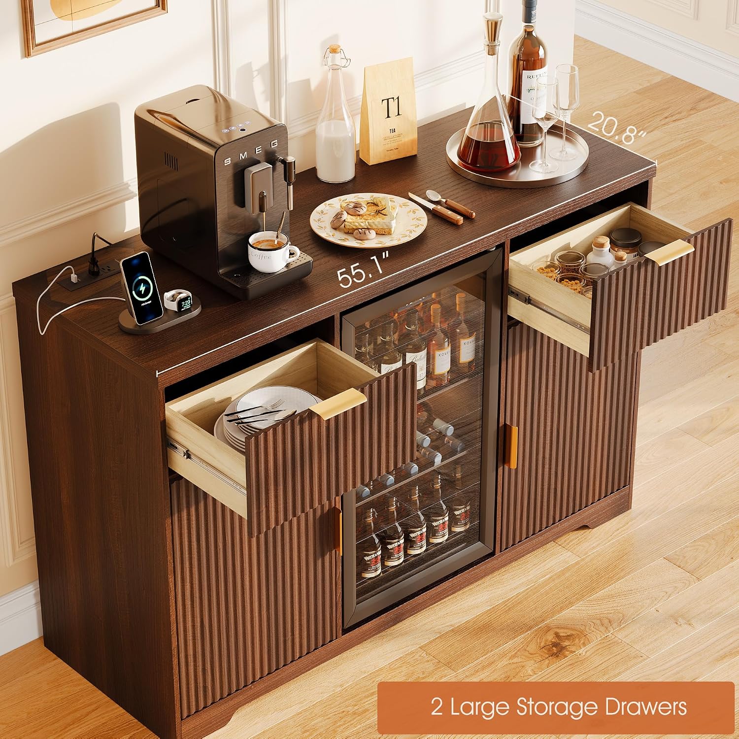 خزانة بار للقهوة مقاس 55 بوصة  - مراجعة Home Bar And Fridge وسعره