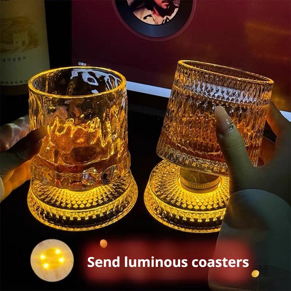 كؤوس ويسكي دوارة مع قاعدة زجاج - مراجعة Highball Glass Set وسعره